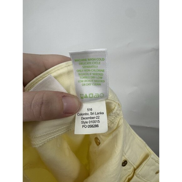 Lilly Pulitzer South Ocean High Rise Lemon Meringue Yellow Straight Leg Jean 12 - Picture 6 of 10